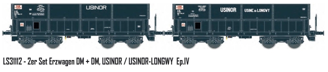 LS Models LS31112 - H0 - 2-tlg. Set Erzwagen USINOR, SNCF, Ep. IV